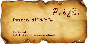 Petrin Ádám névjegykártya